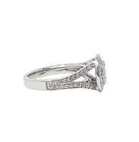 14K White Gold 1.00cttw Diamond Engagement Halo Ring, Size 6.5