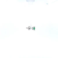 10K White Gold Genuine Emerald Earrings