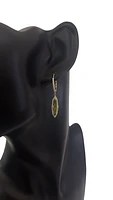 14K Yellow Gold 1.61cttw Peridot and 0.30cttw Diamond Dangle Earrings