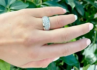 14K White Gold 0.80cttw Diamond Pave Ring, size 6