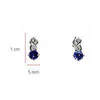 10K White Gold 1.10cttw Genuine Tanzanite & 0.012cttw Diamond Earrings