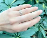 14K White Gold 0.31cttw Yellow, Pink and White Diamond Ring - Size 6.5