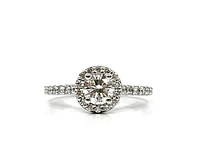 14K White Gold 1.16cttw Diamond Halo Engagement Ring - Size 6.5