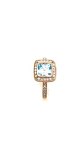 10K Rose Gold BLue Topaz & Diamond Ring- Size 6.5