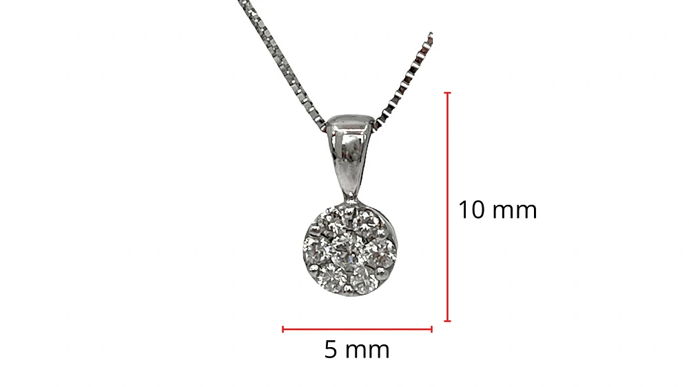 14K White Gold 0.19cttw Diamond Pendant, 18"