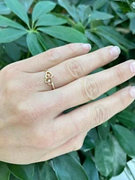 10k Yellow Gold 0.01cttw Round Cut Diamond Ring, 5.75