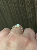 10K Yellow Gold Opal and Diamond Ring