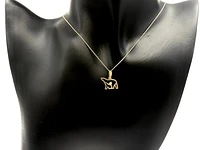 14K Yellow Gold 0.03cttw Diamond Mother and Cub Pendant