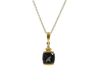 10K Yellow Gold 1.00cttw Created Alexandrite and 0.01cttw Diamond Necklace, 18"
