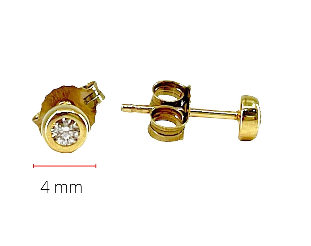 10K Yellow Gold 0.113cttw Canadian Diamond Stud Earrings