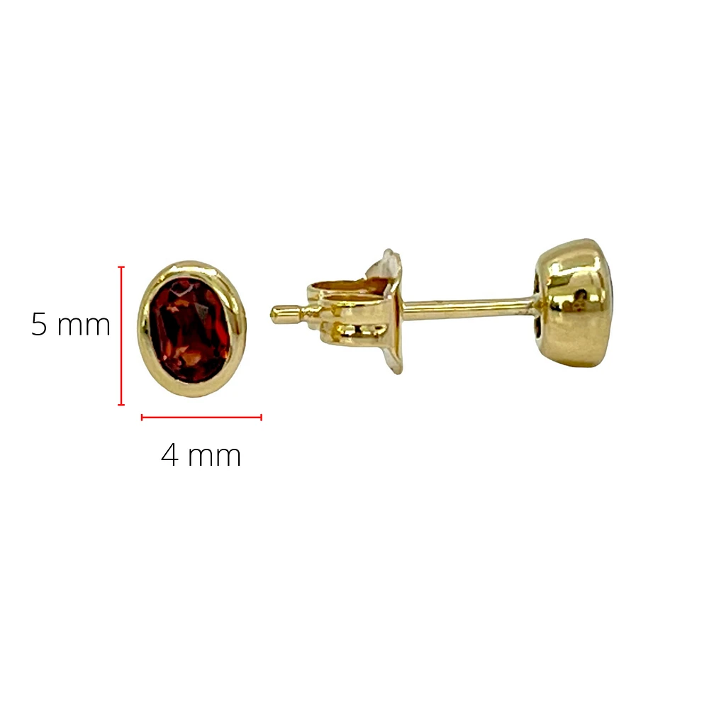 10K Yellow Gold 0.45cttw Oval Cut Garnet Earrings