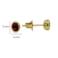 10K Yellow Gold 0.45cttw Oval Cut Garnet Earrings