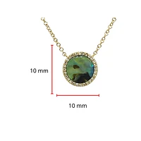 14K Yellow Gold 0.67cttw Abalone Shell and 0.09cttw Diamond Necklace, 18"
