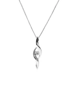 10K White Gold 0.05cttw Canadian Diamond Pendant, 18"