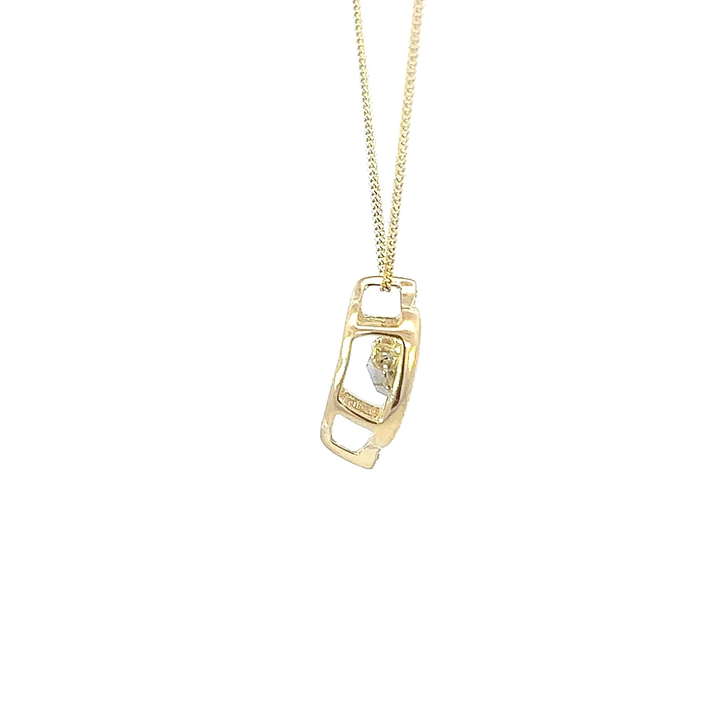 10K Yellow Gold 0.05cttw Diamond Pulse Pendant, 18"