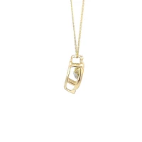 10K Yellow Gold 0.05cttw Diamond Pulse Pendant, 18"