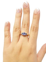 10K Yellow Gold Tanzanite & Diamond Ring, size 7