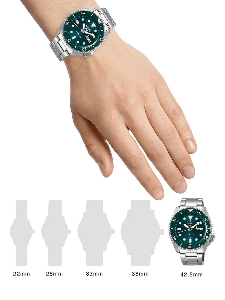 Seiko 5 Sports Sports Stainless Steel Automatic Watch SRPD61K1F - Shipping Immediately