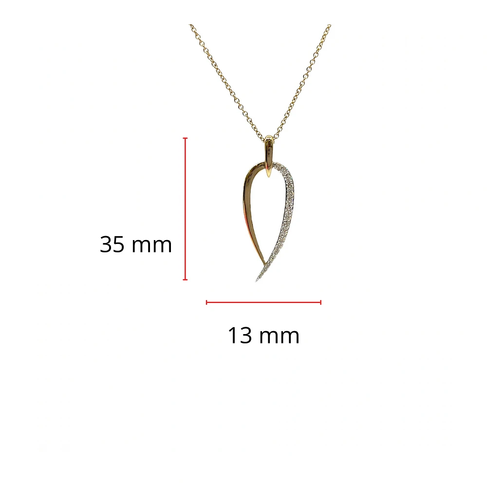 10K Yellow Gold 0.20cttw Diamond Necklace, 18"