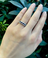 14K White Gold 0.40cttw Genuine Sapphire & 0.19cttw Diamonds Ring, size 6.5