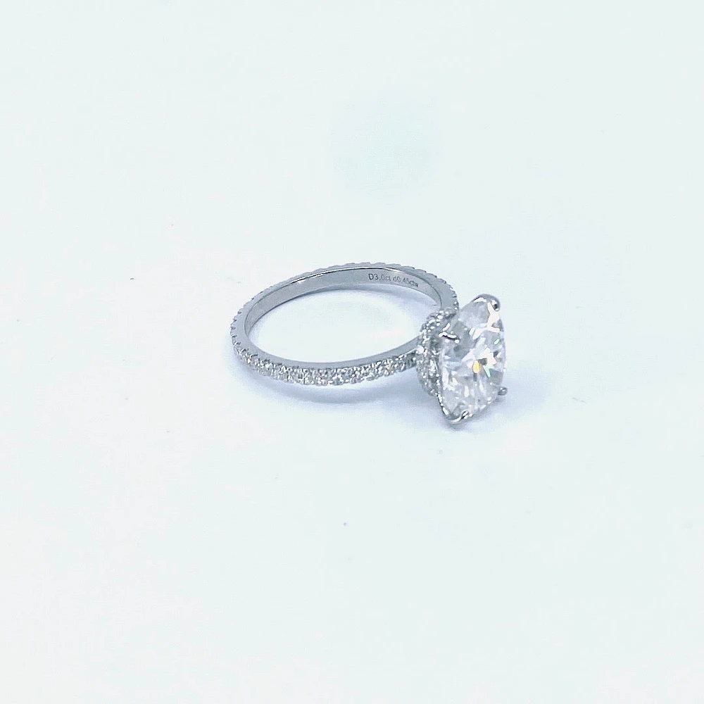 Moissanite Engagement & Wedding Band Set