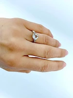 10K White and Yellow Gold Aquamarine Ring- Size 6.5