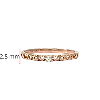 10K Rose Gold 0.02cttw Diamond Heart Shaped Ring