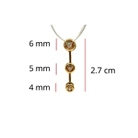 14K Yellow Gold 0.14cttw Diamond Cascade Pendant - 6mm x 27mm