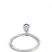 10K White Gold Tanzanite and Diamond Ring - Size 7