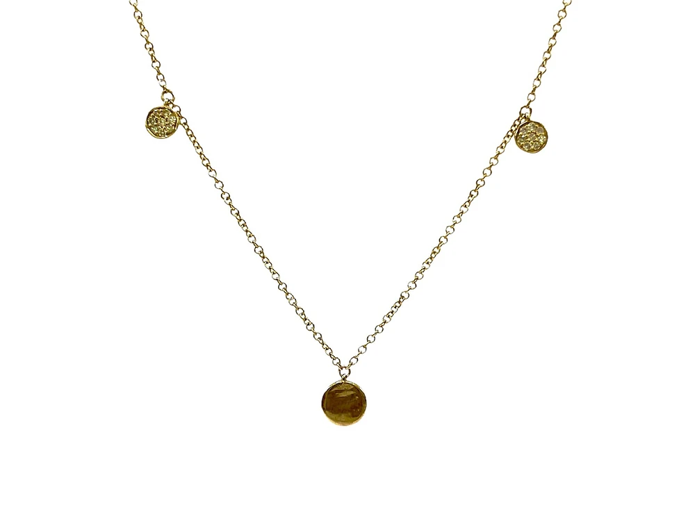10K Yellow Gold 0.08cttw Diamond Necklace - 18"