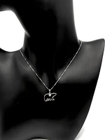 10K White Gold Canadian Diamond 0.083cttw Round Cut Pendant 18"