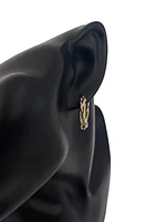 10K 2 Tone Gold 25mm Braided / Woven Earrings