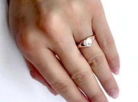 10K Rose Gold 0.01cttw Diamond Heart Signet Ring, size 6.5
