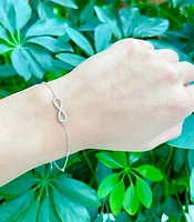 14K White Gold 0.28cttw Infinity Diamond Bracelet - 7 Inches