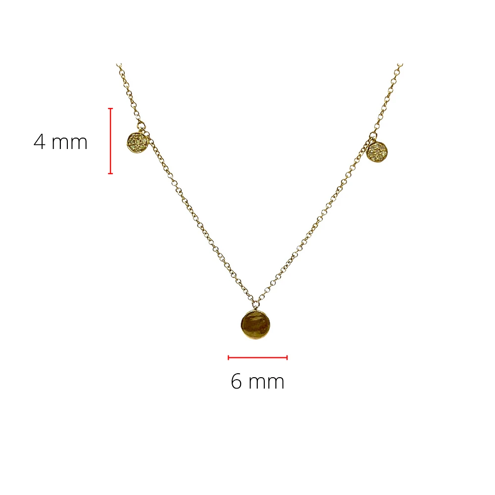 10K Yellow Gold 0.08cttw Diamond Necklace - 18"