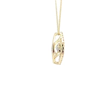 10K Yellow Gold 0.22cttw Diamond Pulse Pendant, 18"