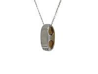 10K Two-Tone Reversible 0.07cttw Diamond Pendant, 18"