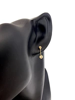 14K Yellow Gold 0.09cttw Diamond Swing Earrings with Butterfly Backs - 4mm x 14mm