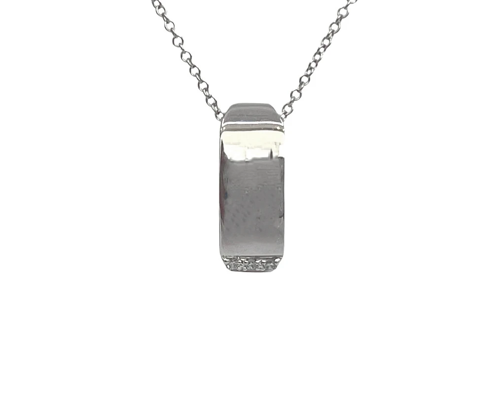 10K Two-Tone Reversible 0.07cttw Diamond Pendant, 18"