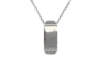 10K Two-Tone Reversible 0.07cttw Diamond Pendant, 18"