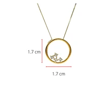 10K Yellow Gold 0.02cttw Diamond Circle Necklace - 18 Inches