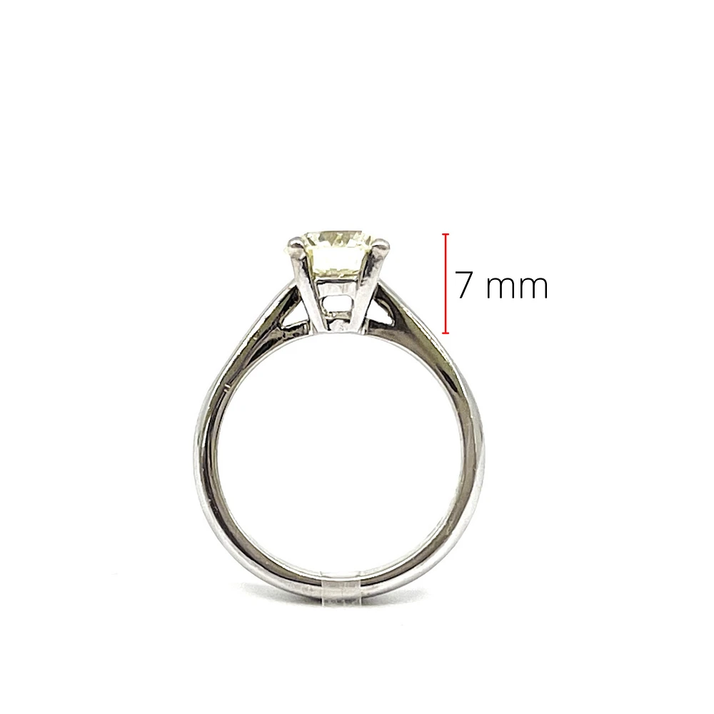 14K White Gold 1.52cttw Diamond Solitaire Engagement Ring, size 6.5