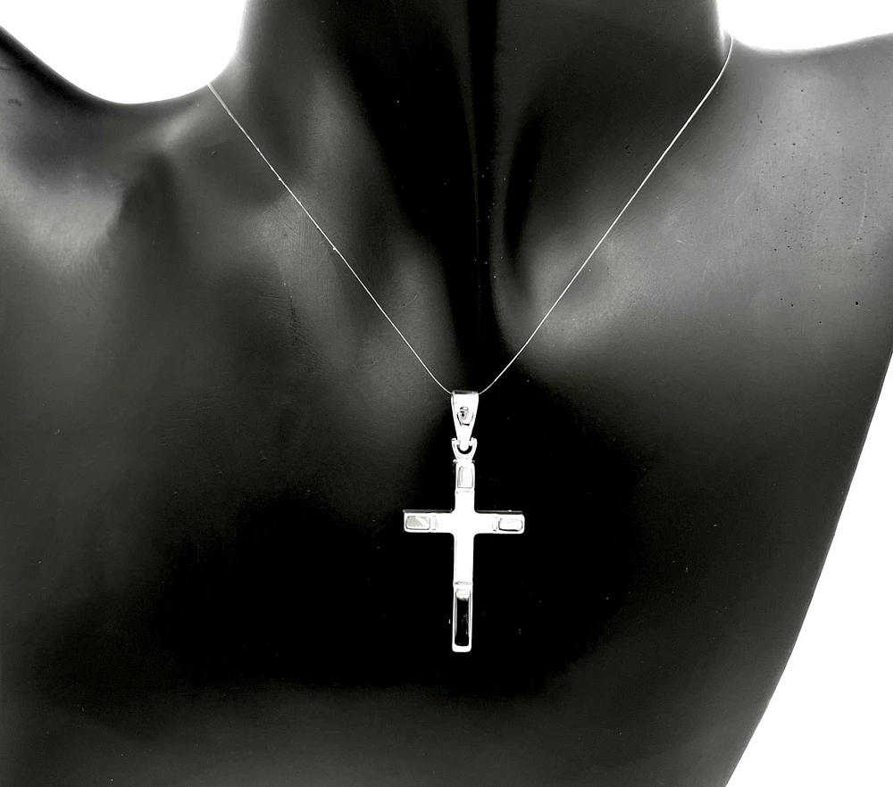 10K White Gold Cross Charm