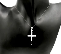 10K White Gold Cross Charm