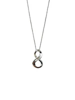 Sterling Silver 0.063cttw Diamond Infinity Necklace, 18"