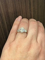 14K Yellow and White Gold 2.01cttw Oval Lab Grown Diamond Engagement Ring