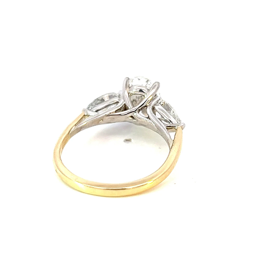 14K Yellow and White Gold 2.01cttw Oval Lab Grown Diamond Engagement Ring