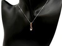 10K White and Rose Gold 0.30cttw Diamond Pendant,  18"