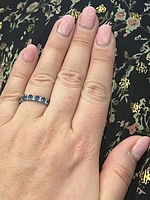 10K White Gold Sapphire & Diamond Ring, size 6.5