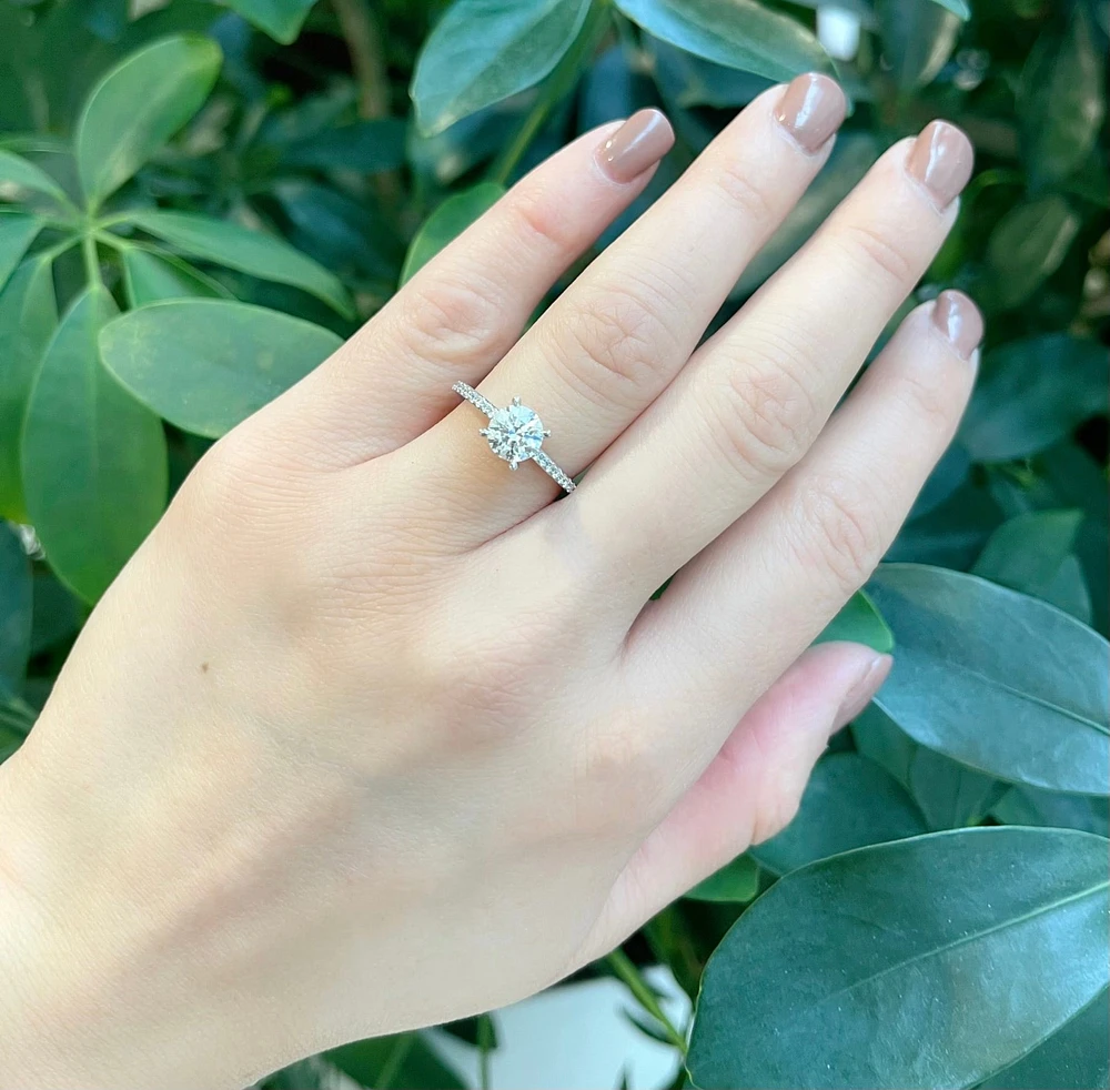 14K Gold 1.23cttw Lab Grown Diamond Engagement Ring - /